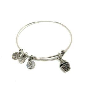 Alex and Ani Cupcake Charm Bracelet Silver Finish - Expands 2"- 3.5"
